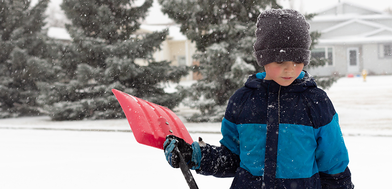 Weather Conditions, Winter, Snow, Child Shoveling, Cold